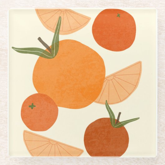 Inspiriert: Moderne Abstrakte Formen Glasuntersetzer (Vorderseite)