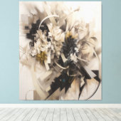 Inspiriert neutrale, florale botanische Weichheit Leinwanddruck (Insitu (Holzboden))