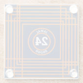 Inspiriert Orange & Blau Glasuntersetzer (Rückseite)