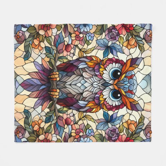 Inspiriert Owl gestanztes Glas Fleecedecke (Vorderseite (Horizontal))