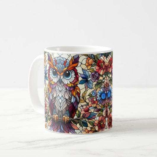 Inspiriert Owl gestanztes Glas Kaffeetasse (Vorderseite Links)