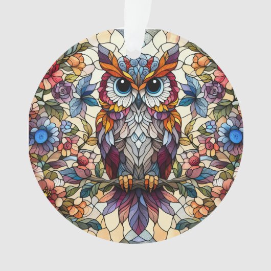 Inspiriert Owl gestanztes Glas Ornament (Vorderseite)