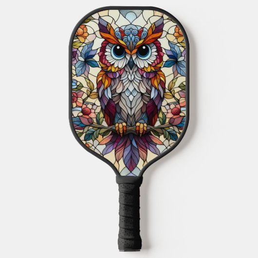 Inspiriert Owl gestanztes Glas Pickleball Schläger (Vorderseite)