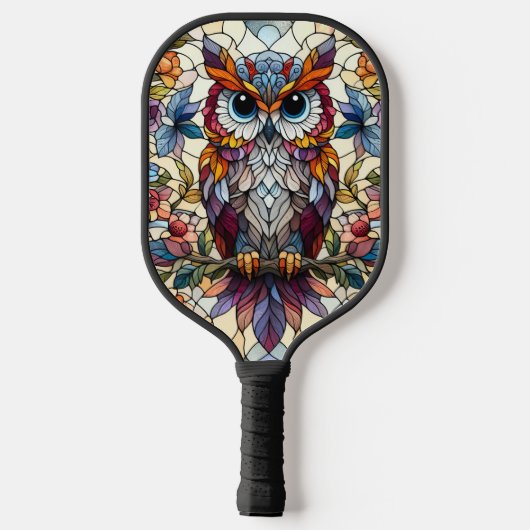 Inspiriert Owl gestanztes Glas Pickleball Schläger (Rückseite)