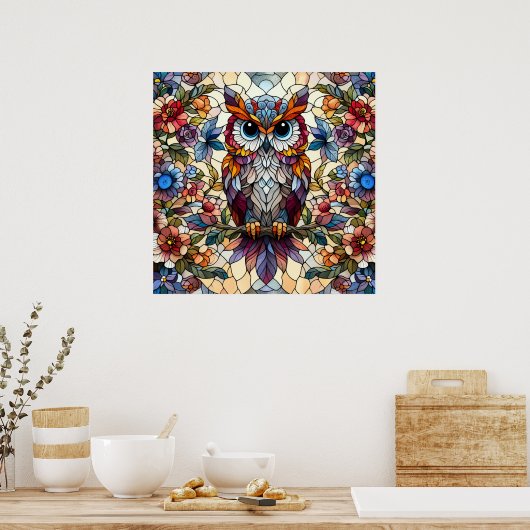 Inspiriert Owl gestanztes Glas Poster (Küche)