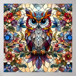 Inspiriert Owl gestanztes Glas Poster
