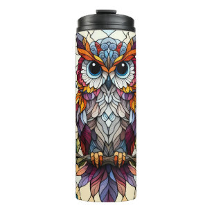Inspiriert Owl gestanztes Glas Thermosbecher