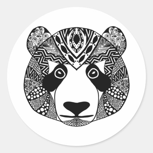 Inspiriert Panda Runder Aufkleber (Vorderseite)