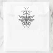 Inspiriert Praying Mantis Quadratischer Aufkleber (Tasche)