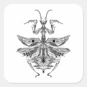 Inspiriert Praying Mantis Quadratischer Aufkleber (Vorderseite)