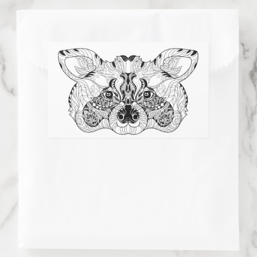 Inspiriert Raccoon Rechteckiger Aufkleber (Tasche)