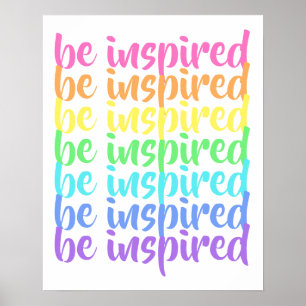 "Inspiriert" Regenbogen-Poster Poster