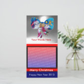 INSPIRIERT SANTA CHRISTMAS BOW FEIERTAGSKARTE (Stehend Vorderseite)