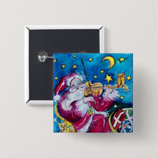 INSPIRIERT SANTA PLAYING VIOLIN BUTTON (Vorne & Hinten)