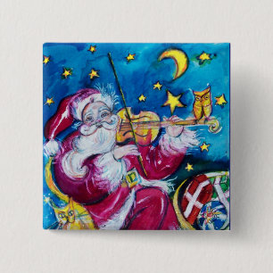 INSPIRIERT SANTA PLAYING VIOLIN BUTTON