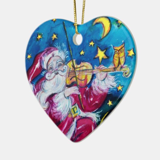 INSPIRIERT SANTA Red Ruby Gem Stone Herz Keramikornament (Links)