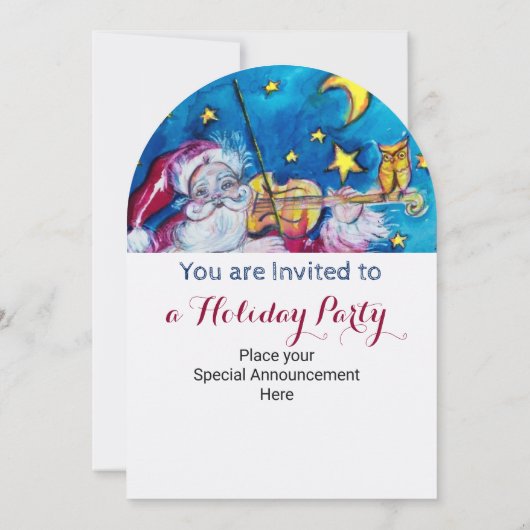 INSPIRIERT SANTA VIOLINIST CHRISTMAS PARTY INVITE EINLADUNG (Rückseite)