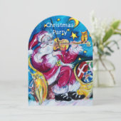 INSPIRIERT SANTA VIOLINIST CHRISTMAS PARTY INVITE EINLADUNG (Stehend Vorderseite)