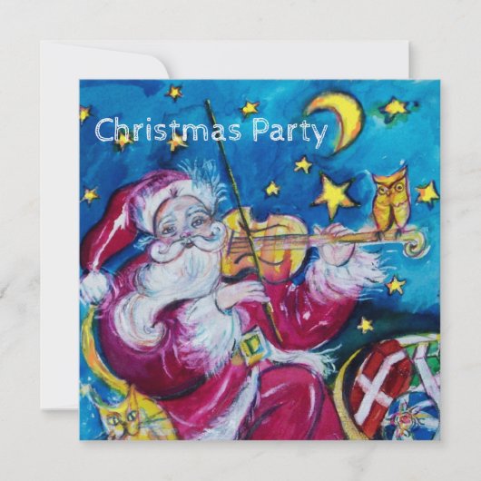 INSPIRIERT SANTA VIOLINIST CHRISTMAS PARTY INVITE EINLADUNG (Vorderseite)