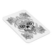 Inspiriert Schädel in Blume Magnet (Rechte Seite)