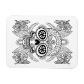 Inspiriert Schädel in Blume Magnet (Horizontal)
