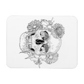Inspiriert Schädel und Blume Magnet (Horizontal)