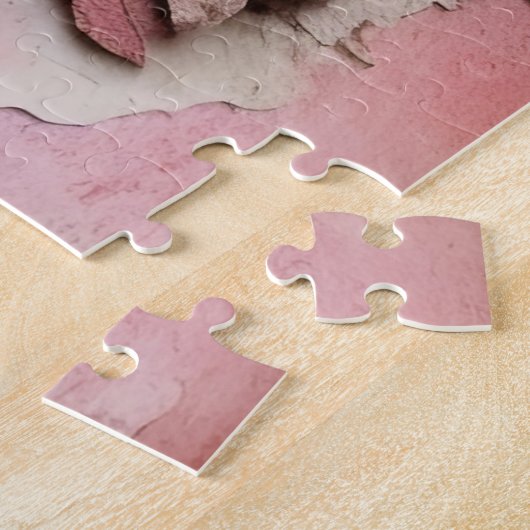 Inspiriert schwere rosa Blumendekoupage Puzzle (Seite)