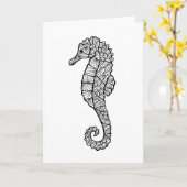 Inspiriert Seepferd Karte (Gelbe Blume)