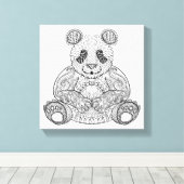 Inspiriert Stammes-Panda 6 Leinwanddruck (Insitu (Holzboden))