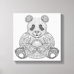 Inspiriert Stammes-Panda 6 Leinwanddruck