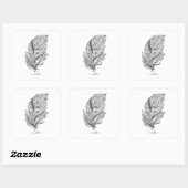 Inspiriert Stammesfresser Quadratischer Aufkleber (Blatt)