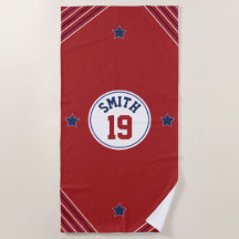 Inspiriert Strandtuch in Rot und Blau