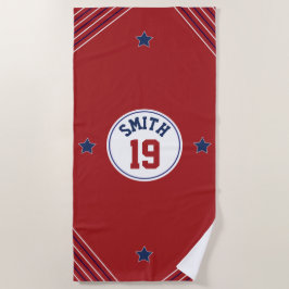 Inspiriert Strandtuch in Rot und Blau