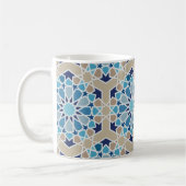 Inspiriert von arabischen Tiles Beige und Blau Kaffeetasse (Links)