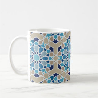 Inspiriert von arabischen Tiles Beige und Blau Kaffeetasse