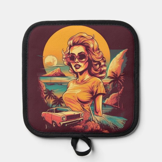 Inspiriert von den 50ern, Retro-Design Topflappen (Vorderseite)