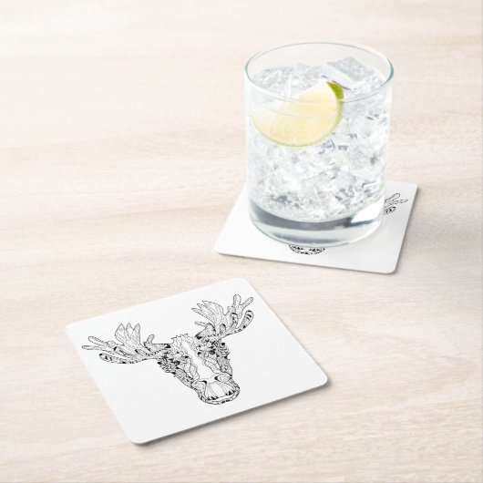 Inspiriert von einem Elch Rechteckiger Pappuntersetzer (Vor Ort)