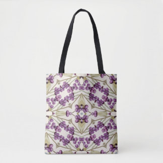 Inspiriert von lila floralen Gittermustern im Vint Tasche
