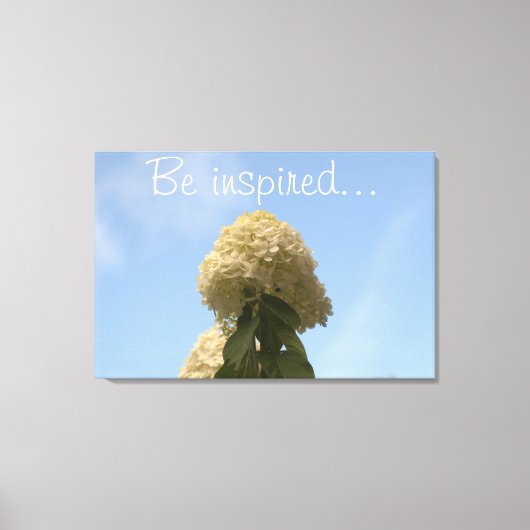 Inspiriert werden Hydrangea Blue Sky Leinwand (Vorderseite)