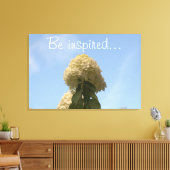 Inspiriert werden Hydrangea Blue Sky Leinwand (Insitu (Wohnzimmer))