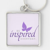 Inspiriert werden Lila Schmetterling im Alltag Schlüsselanhänger (Vorne)