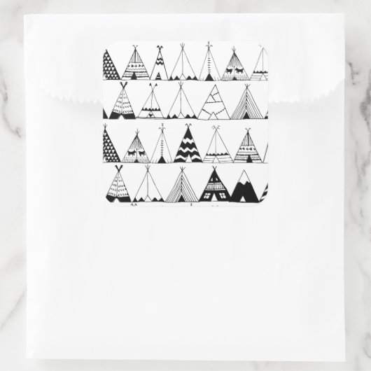 Inspiriert Wigwam Quadratischer Aufkleber (Tasche)