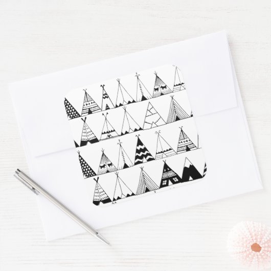 Inspiriert Wigwam Quadratischer Aufkleber (Umschlag)