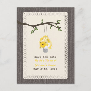 Inspiriert Wildblumen-Dose Save the Date Ankündigungspostkarte