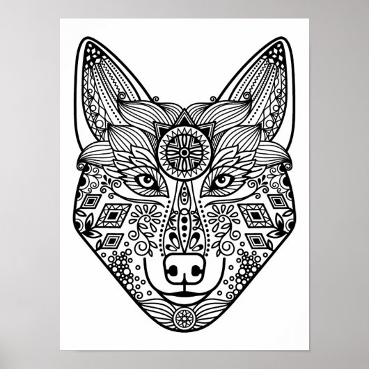 Inspiriert Wolf Kopf 2 Poster (Vorne)
