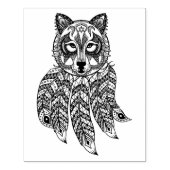 Inspiriert Wolf mit Dreamcatcher Gummistempel (Prägung)