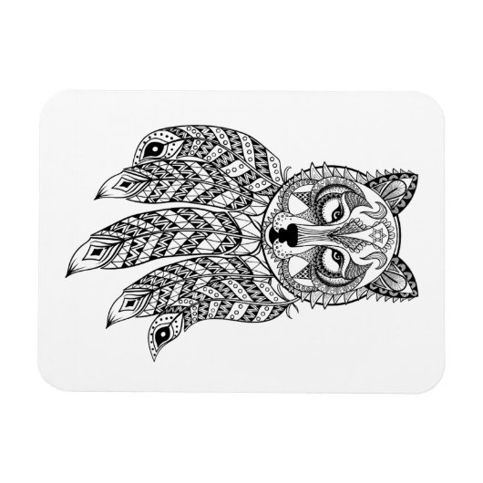 Inspiriert Wolf mit Dreamcatcher Magnet (Horizontal)