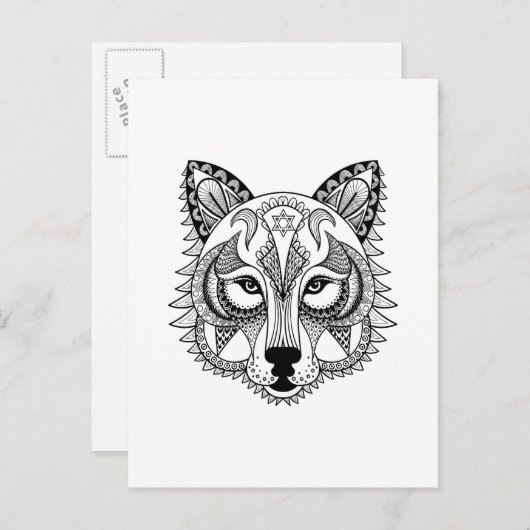 Inspiriert Wolf Postkarte (Vorne/Hinten)