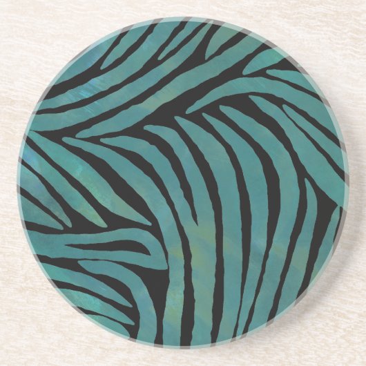 Inspiriert Zebra Print Aquamarin Getränkeuntersetzer (Vorne)