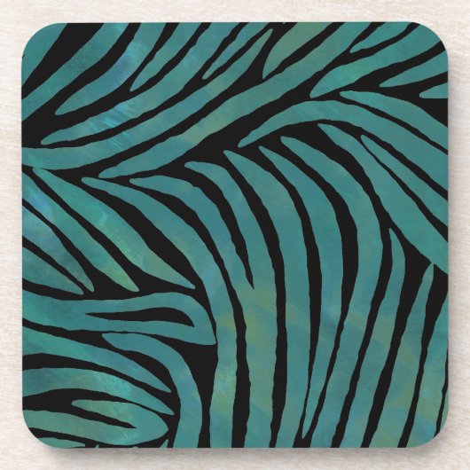 Inspiriert Zebra Print Aquamarin Untersetzer (Vorderseite)